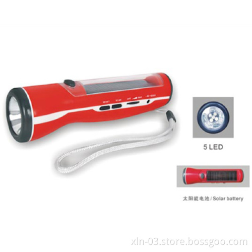 Solar panel torch light radio